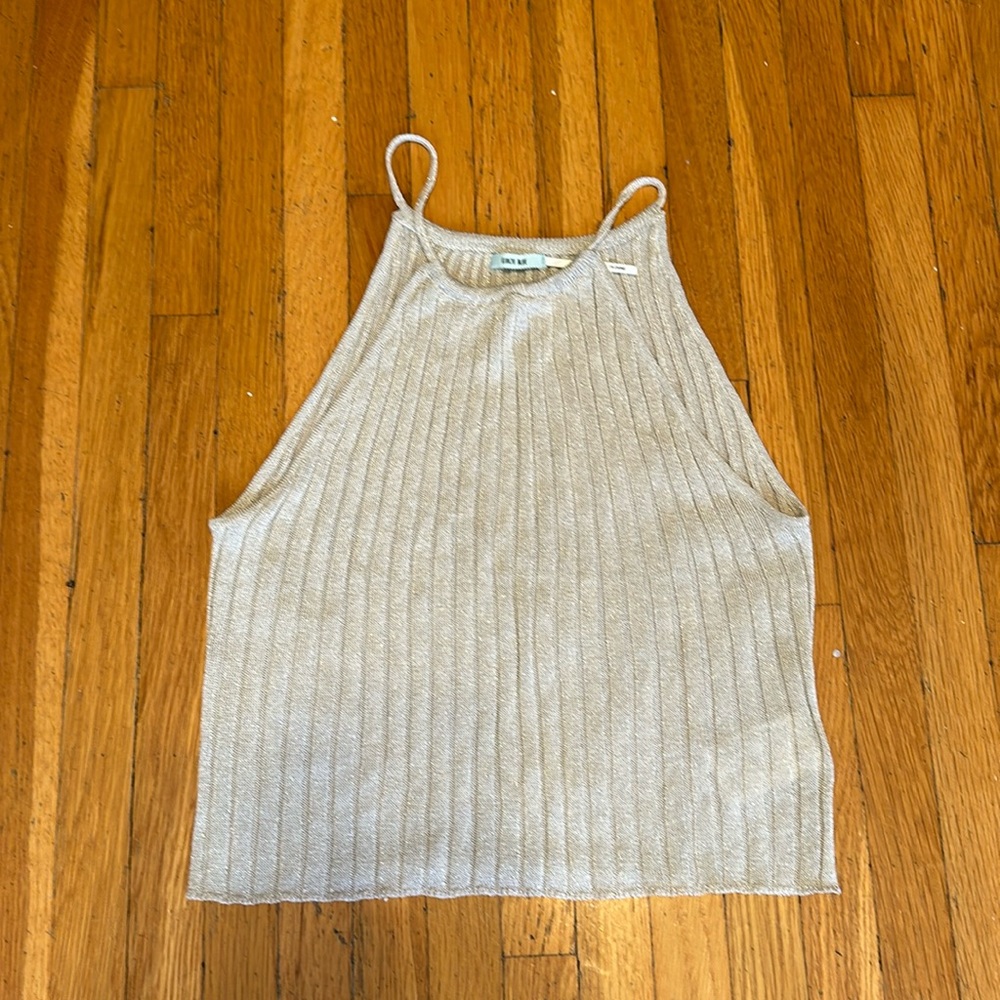 NWOT Kimchi Blue Champagne colored Sparkly Halter Top, Size Medium